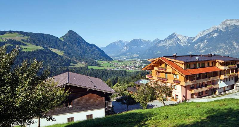 Der Pinzgerhof vor den Bergen